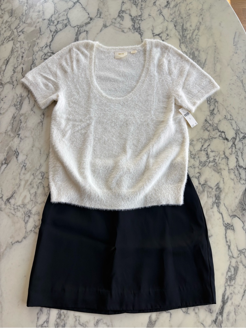 NWT Madewell $98 satin mini skirt black  sz 8 - Picture 8 of 10